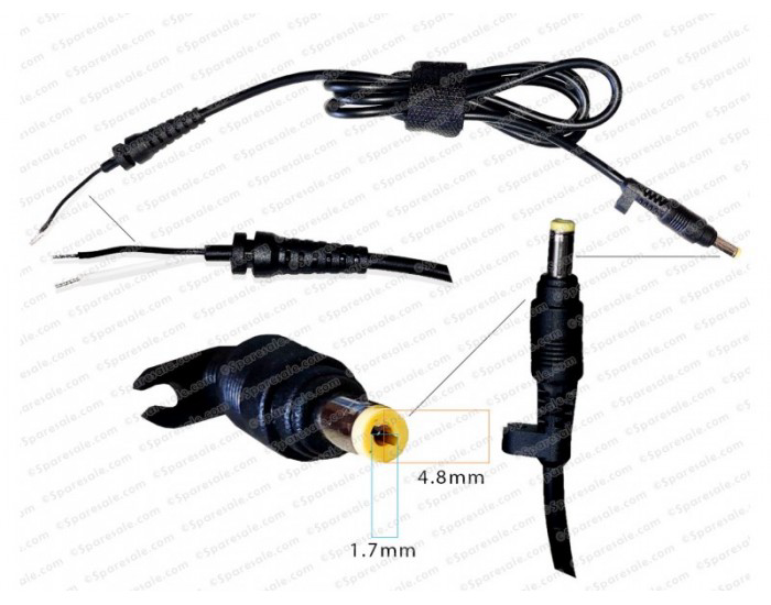 LAPTOP ADAPTER DC CABLE FOR HP SMALL PIN (4.8X1.7MM) (Y PIN)